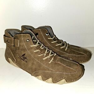 Salkin Men’s Fashion Sneakers Italian Leather Oxfords Boat Shoes EU42